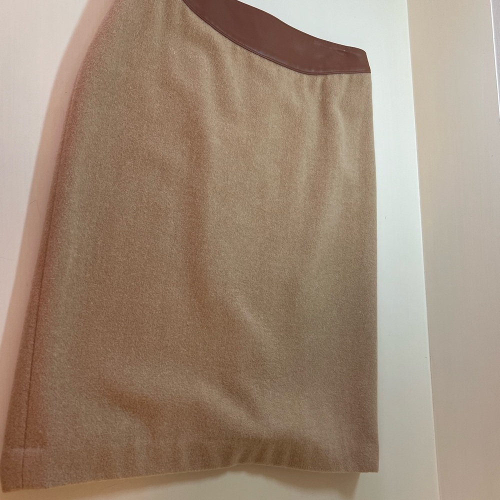 Ralph Lauren Black Label wool/cashmere/angora blend with leather trim.